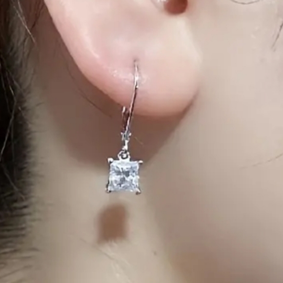 New 925 Sterling silver dangle earrings cubic ziconia - Picture 2 of 3